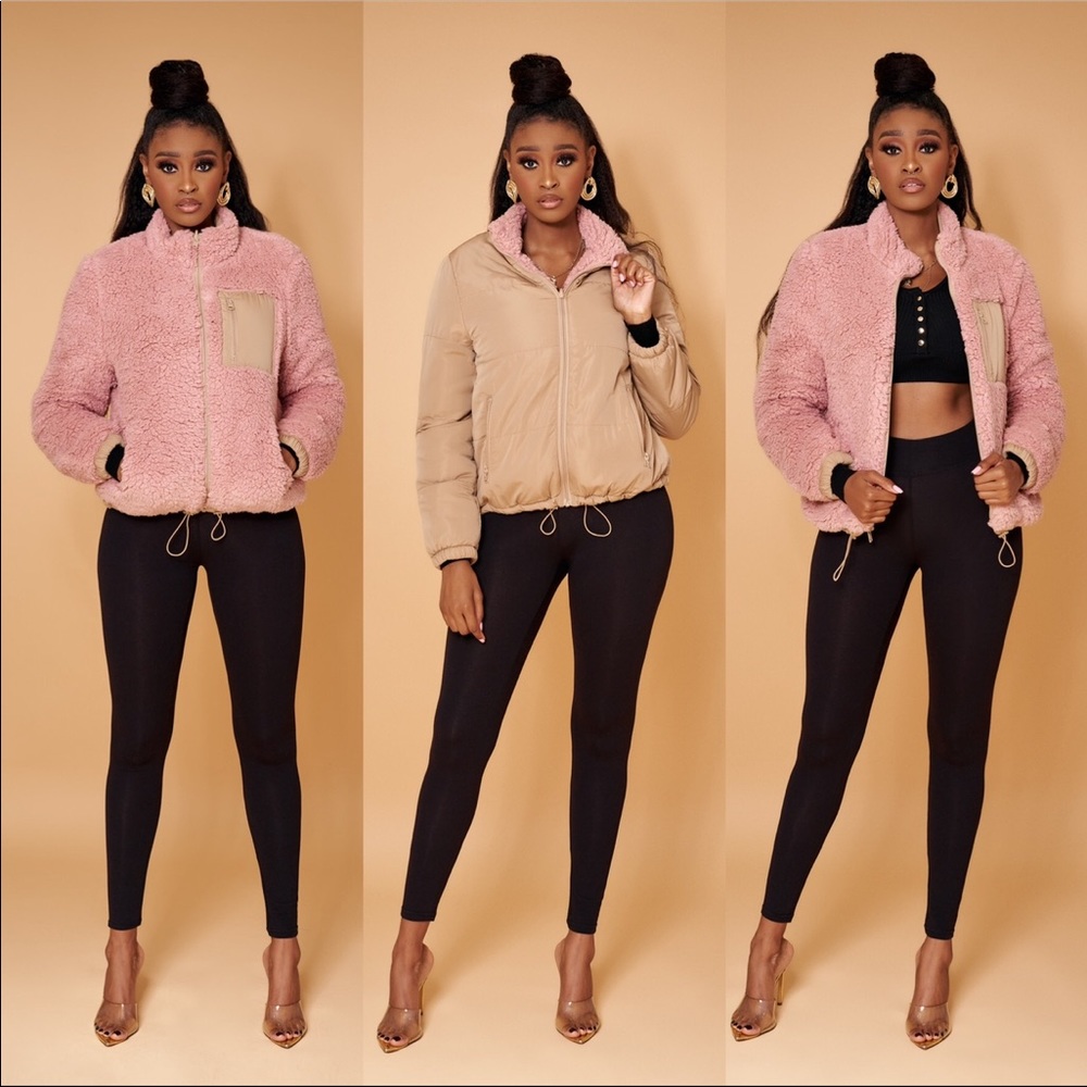 Winter jacket. Colours MAUVE,OLIVE,Ivory